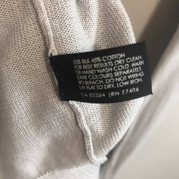 CLUB MONACO Light Gray Pocket Button Silk Blend Cardigan Size Medium - Picture 5 of 6